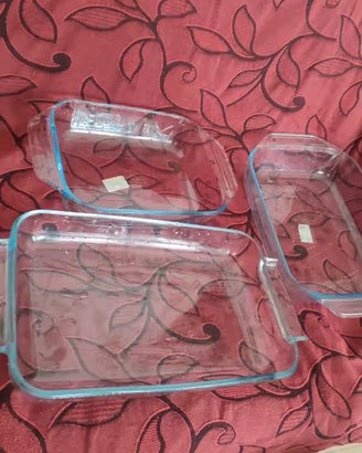 3 Piastre pirofile rettangolari da forno pyrex