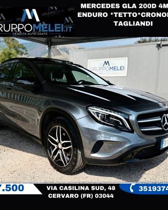 Mercedes GLA 200d 4Matic Enduro *TETTO*CRONOLOGIA 