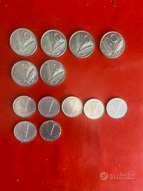 Monete 5 e 10 lire Italiane (13 in totale)