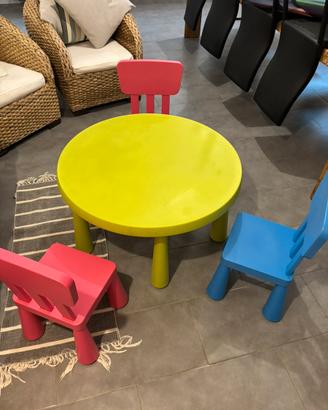 Tavolo con sedie per bambini