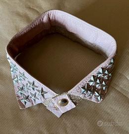 Choker colletto Antonio Piras pelle rosa stelle