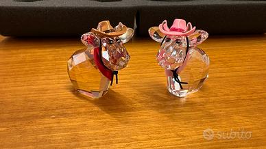 Coppia mucche caw-boy Swarovski
