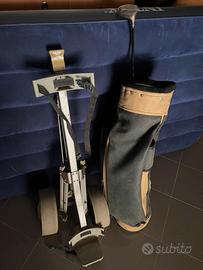 Sacca da golf vintage con carrello