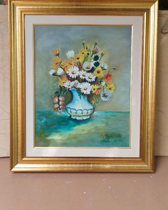 Olio su tela “Vaso di fiori”