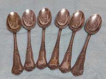 set sei cucchiaini argento 800 massiccio vintage