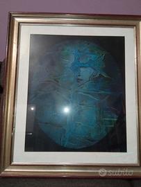 Quadro astratto tecnica mista viso donna
