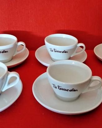 SET 6 TAZZINE + 6 PIATTINI "LA TAZZA D'ORO" PORCEL