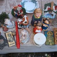 Addobbi natale statue presepe candele monili