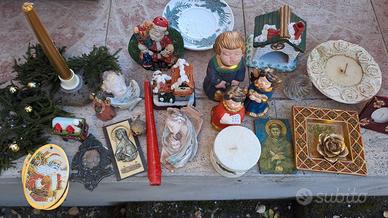 Addobbi natale statue presepe candele monili