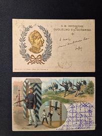 Lotto 2 cartoline militari Keiserreich - 1903