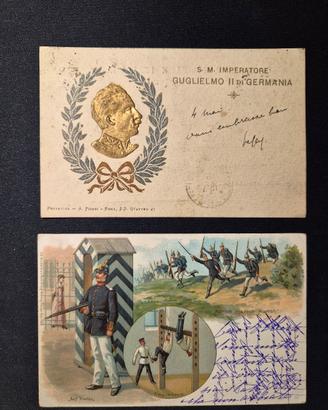 Lotto 2 cartoline militari Keiserreich - 1903