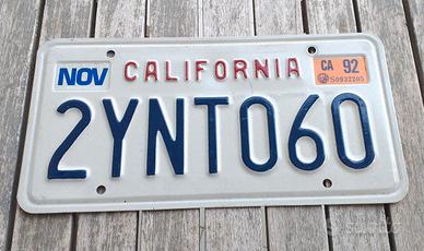 Targa auto americana Stato della California 1992