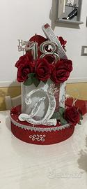 Torta scenografica 18anni +vasi+segnaposto 18