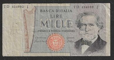 Italia -banconota circolata da 1000 Lire Verdi '80