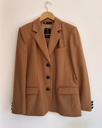Giacca sartoriale vintage marrone in lana, cashmer