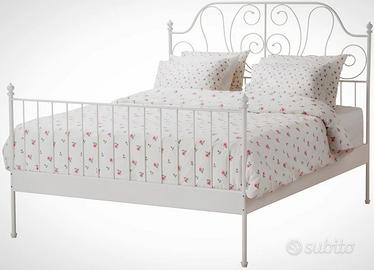 Letto alla francese IKEA Leirvik bianco 