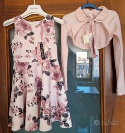 monnalisa vestito e coprispalle rosa 