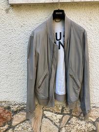 Giubbino in pelle Liu Jeans grigio vera pelle.