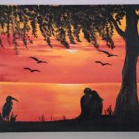 Quadro acilico COPPIA al tramonto