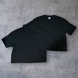 Set 2 T-shirt Bershka Crop Fit Uomo M - Nere 👕