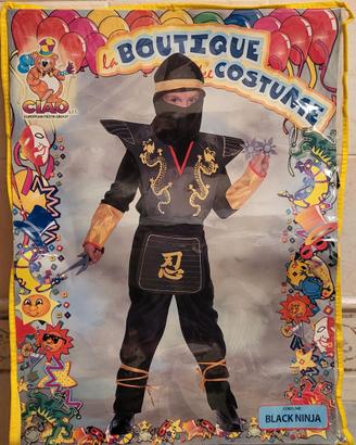 Costume carnevale Black Ninja  taglia 10-12  an