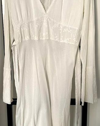 Abito copricostume con maniche lunghe bianco