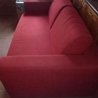 Divano letto in tessuto rosso