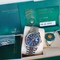 ROLEX DATEJUST 126200 BLU JUBILEE 2021 PARI NUOVO