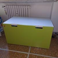 Panca con contenitore  ikea bianco/verde