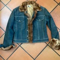 Giubbotto in jeans e pelliccia di visone