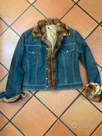 Giubbotto in jeans e pelliccia di visone