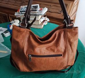 Borsa artigianato fiorentino in vera pelle marrone