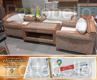 Codice: 267569 SALOTTO DA ESTERNO IN RATTAN E BAM
