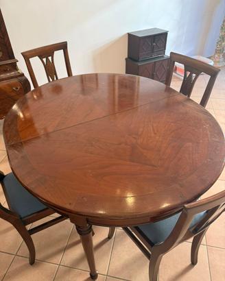 Tavolo e 4 sedie in legno di ciliegio