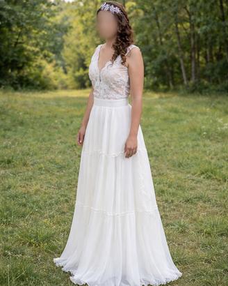 Abito da sposa romantico in pizzo - boho elegante
