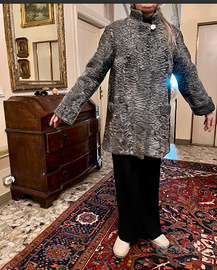 PREGIATOcappottoPELLICCIAastrakanGRIGIOcomeNUOVO