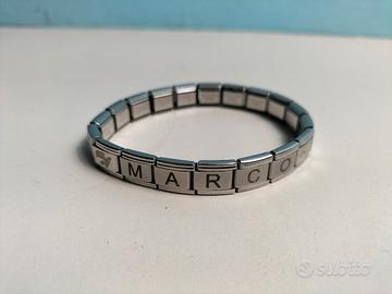 braccialetto personalizzato MARCO  in acciaio 
