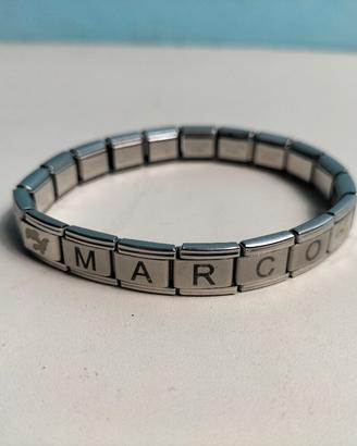braccialetto personalizzato MARCO  in acciaio 