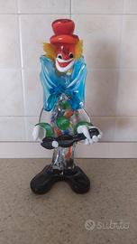Clown pagliaccio in vetro di Murano vintage