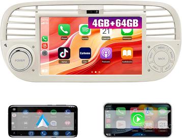 autoradio schermo carplay wireless fiat 500