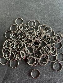 Set 100 anelli portachiavi 30mm - Nuovi