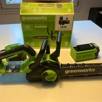 MOTOSEGA A BATTERIA GREENWORKS - batteria inclusa