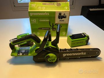 MOTOSEGA A BATTERIA GREENWORKS - batteria inclusa
