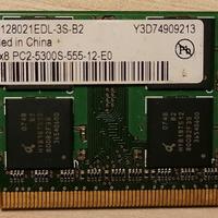 RAM notebook DDR 1GB PC25300 667MHz