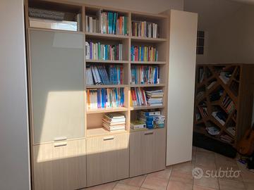 Libreria con ripiani ed ante