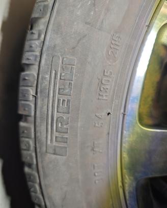4 cerchi in lega Peugeot 16" + gomme Pirelli 195/5
