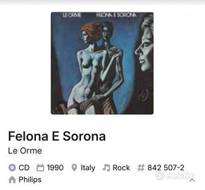 CD Le Orme Felona e Sorona 