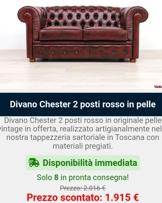 Divani CHESTER ( come nuovi) per cambio casa