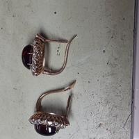 orecchini  oro  corniola e diamanti