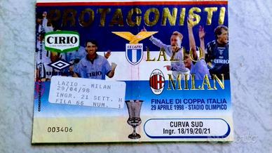 Biglietto finale coppa Italia 1998 Lazio milan